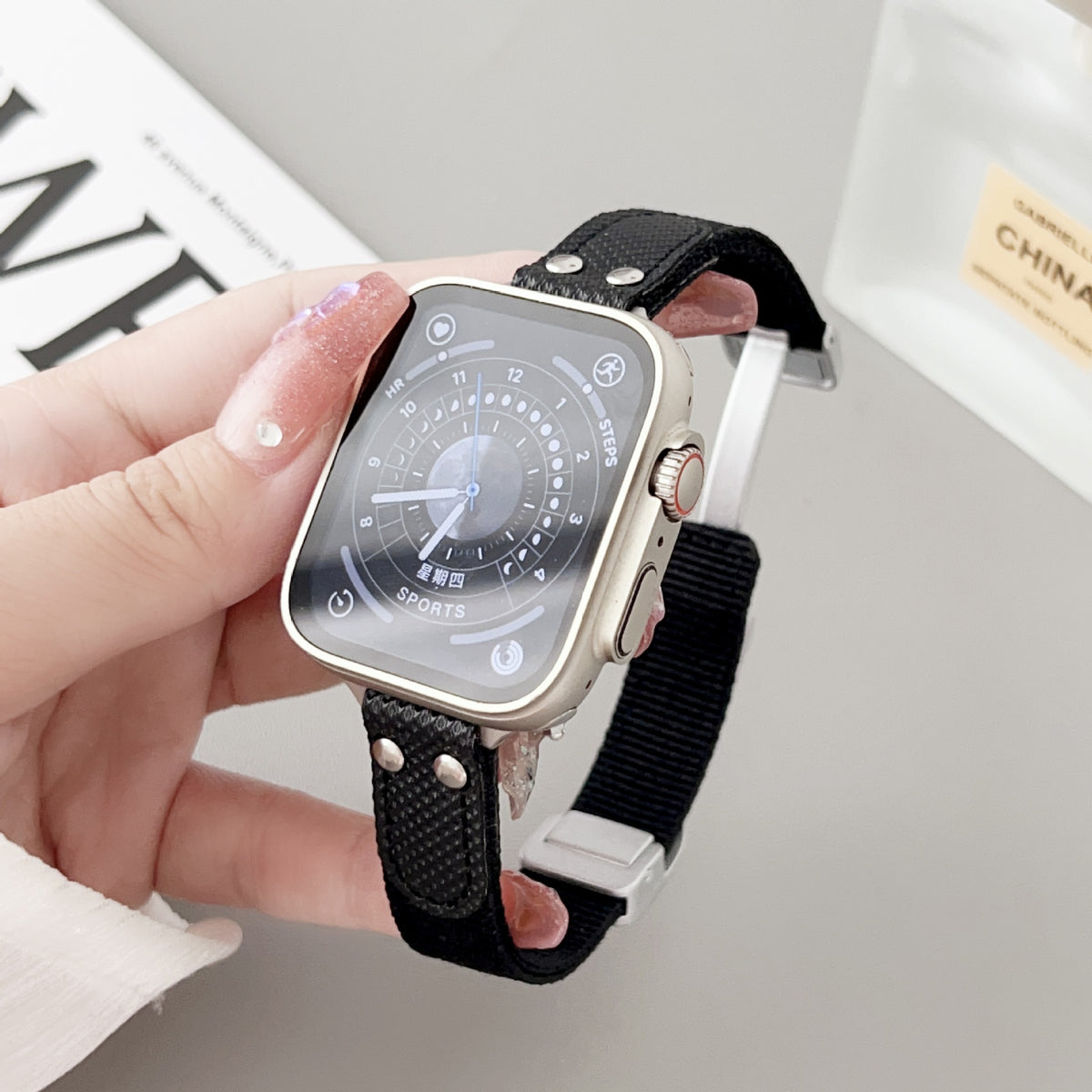 Bracelet de montre en nylon tricoté respirant Applewatch8 Bracelet de montre S7654 Generation Se