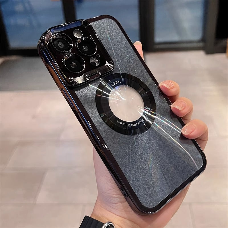 Boîtier de téléphone magnétique Support invisible Manche de protection par électroplaquage