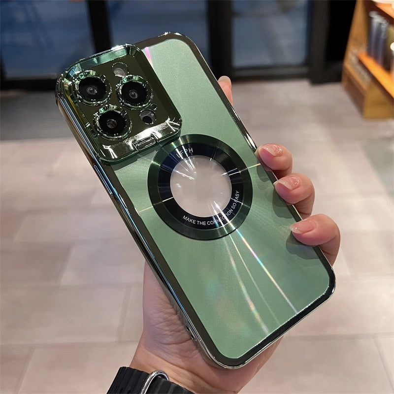 Boîtier de téléphone magnétique Support invisible Manche de protection par électroplaquage