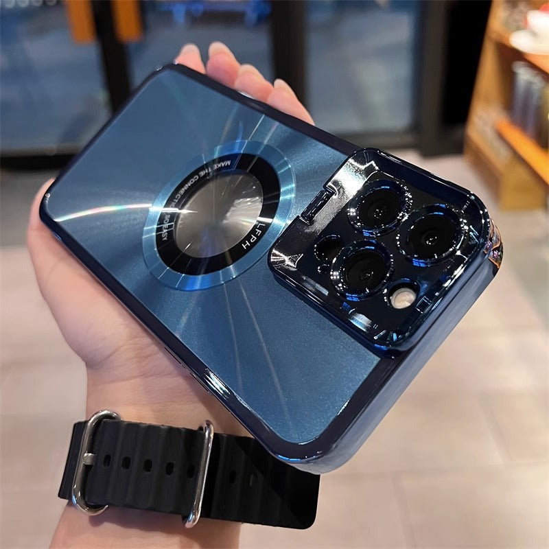 Boîtier de téléphone magnétique Support invisible Manche de protection par électroplaquage