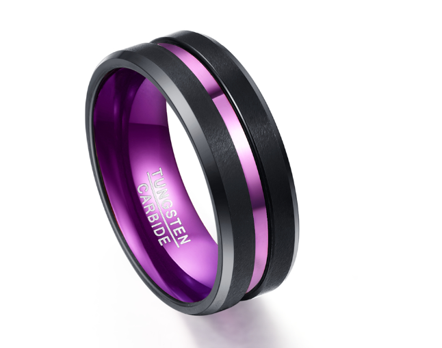 Bague de fête pourpre Bague Groove
