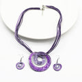 Wax ligne peinture géométrique court collier boucles d'oreilles ensemble