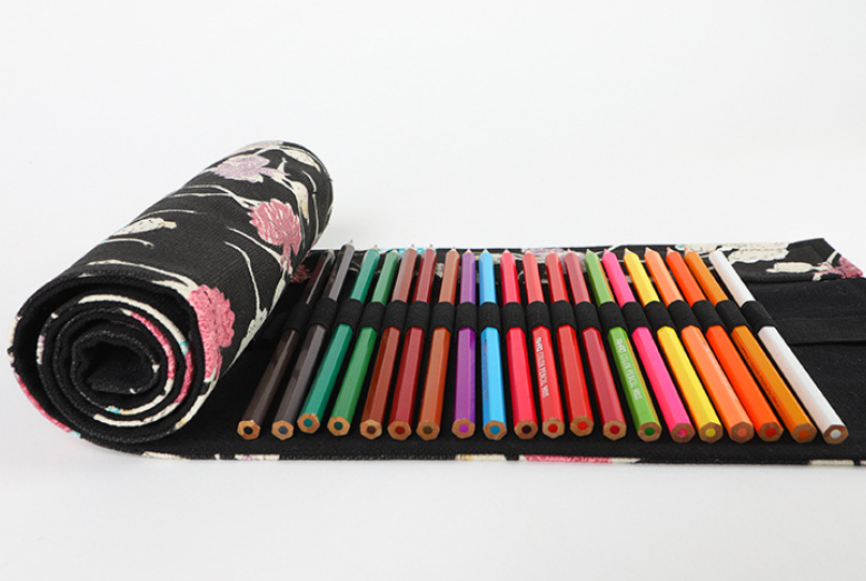 Ballet Fille Impression Toile Crayon Rideau 24 36 48 72 Trous Grande capacité Rolling Crayon