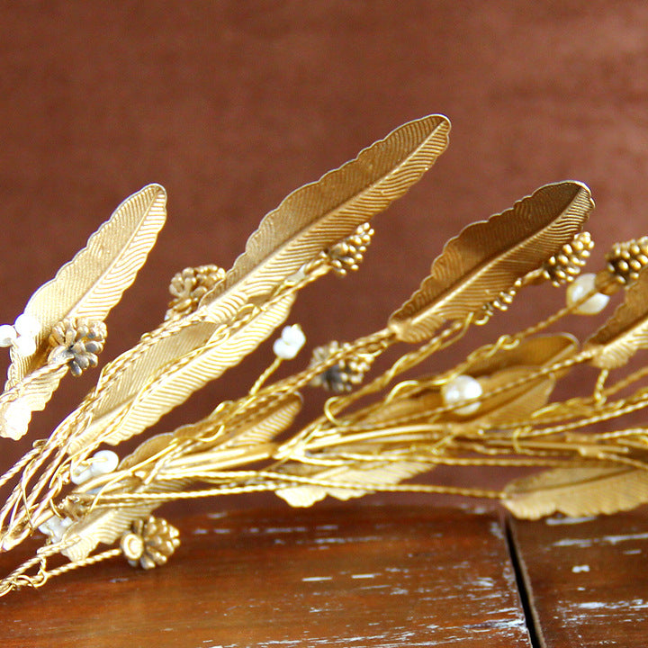 Coiffure de mariée de la Couronne baroque rétro de style européen
