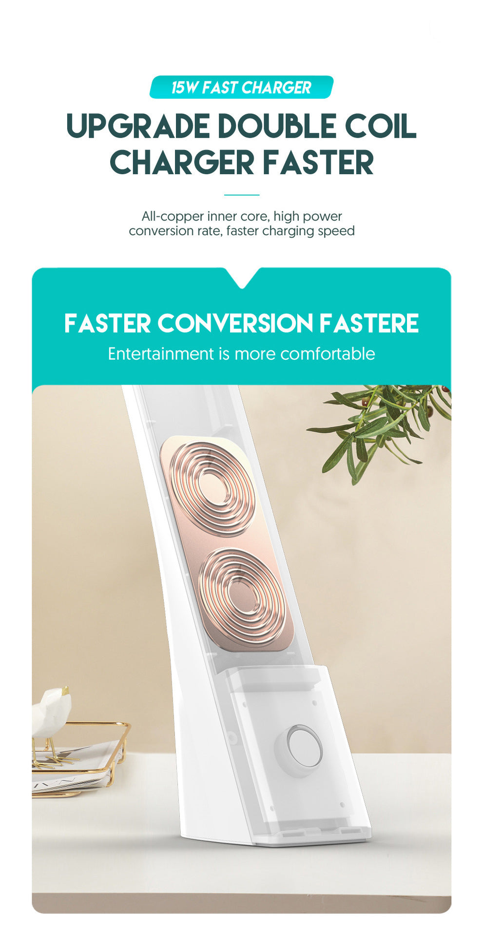 Lampe de table pliable en plastique sans fil Support de charge Personnalisé Multifonctions créatives