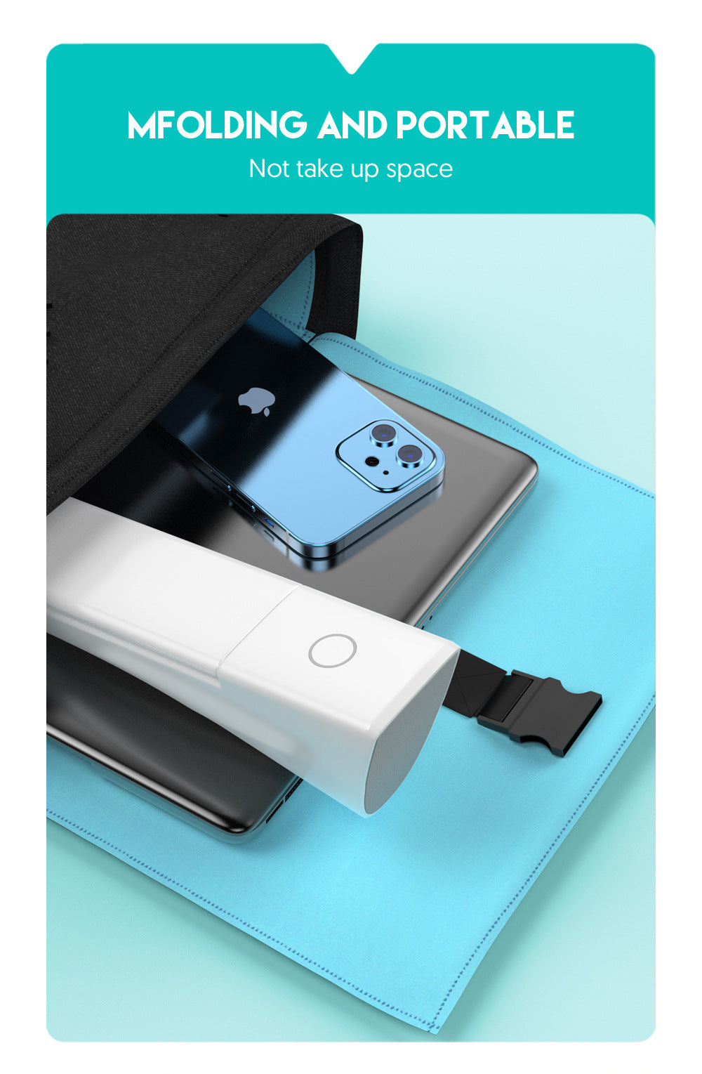 Lampe de table pliable en plastique sans fil Support de charge Personnalisé Multifonctions créatives