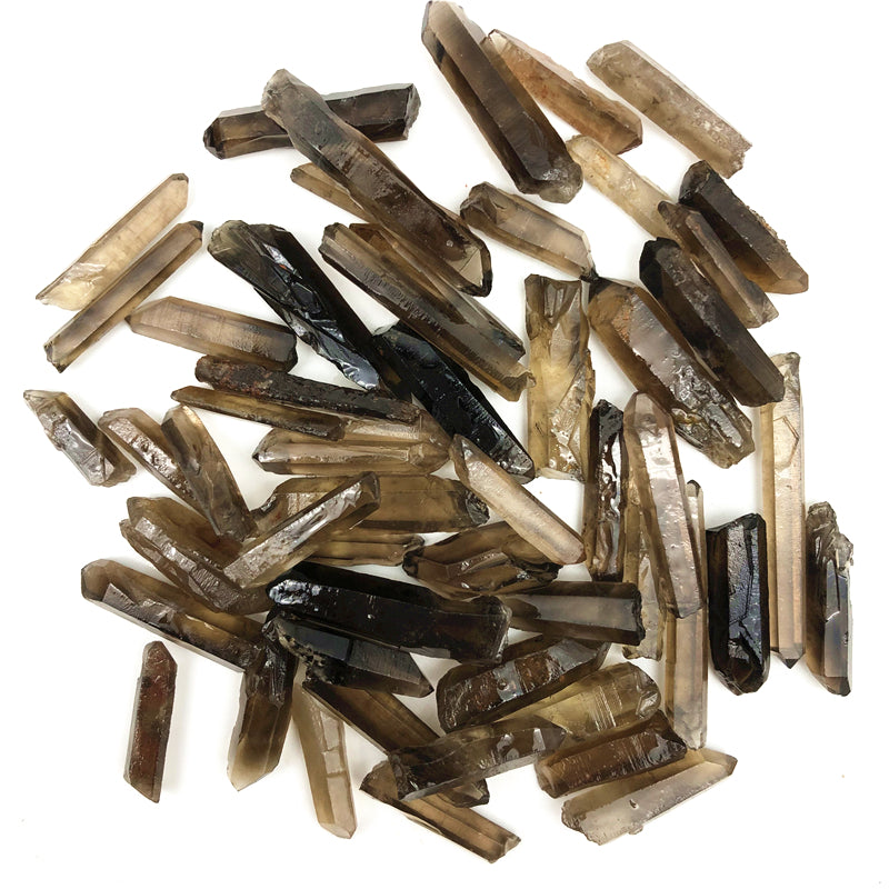 Ornements hexagonaux en cristal monopoint de citrine