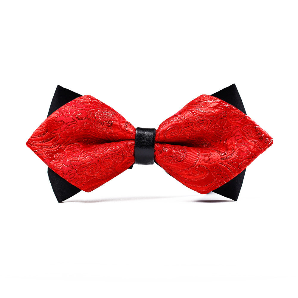 Polyester hommes pointu Bow Tie Gold brillant en soie Flash