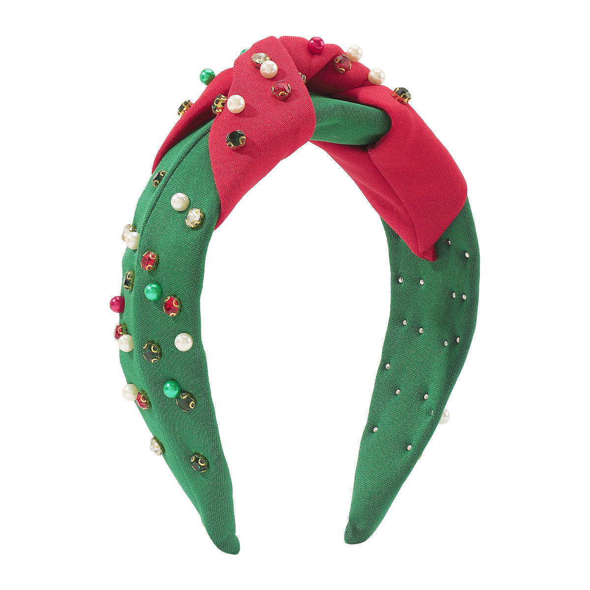 Noël Diamant à large bord Perle Contraste Couleur Knotted Light Luxury Festival Headban
