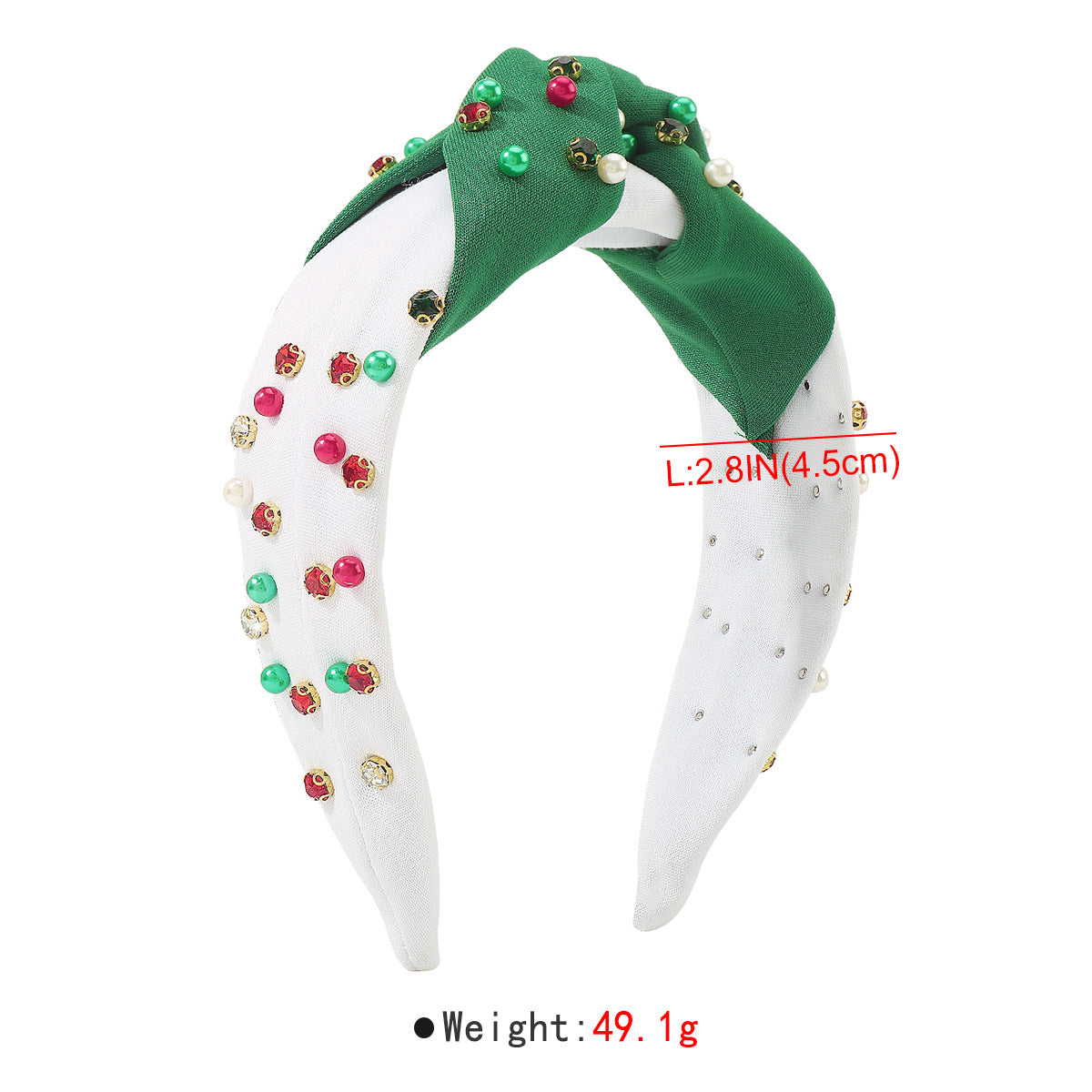 Noël Diamant à large bord Perle Contraste Couleur Knotted Light Luxury Festival Headban