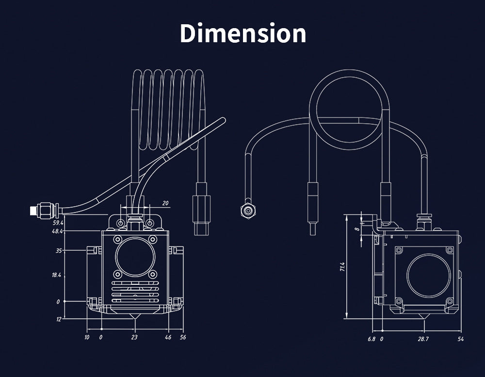 Imprimante 3D tout le kit de tête d'extrusion métallique