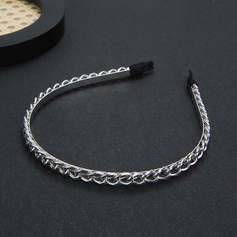 Chaîne épaisse Hair-hoop pour femmes métal bande de cheveux fait main Coiffure de vent exquise Ac