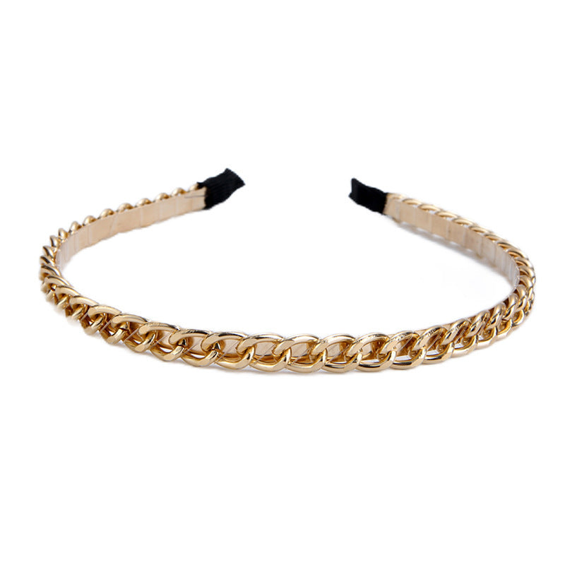 Chaîne épaisse Hair-hoop pour femmes métal bande de cheveux fait main Coiffure de vent exquise Ac