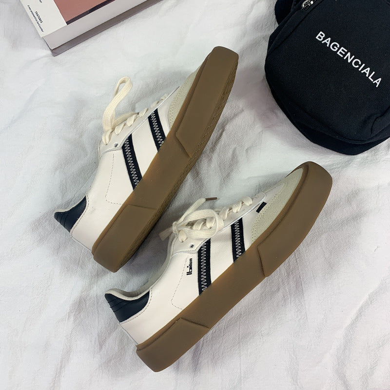 Autumn cuir Retro Blanc Chaussures Style Couple