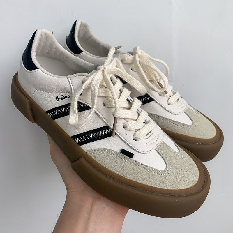 Autumn cuir Retro Blanc Chaussures Style Couple