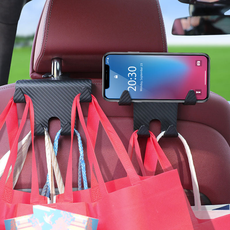 Energy Car Multifonction Hook Carbon Fibre Téléphone mobile Hook Bracket Siège arrière Storag