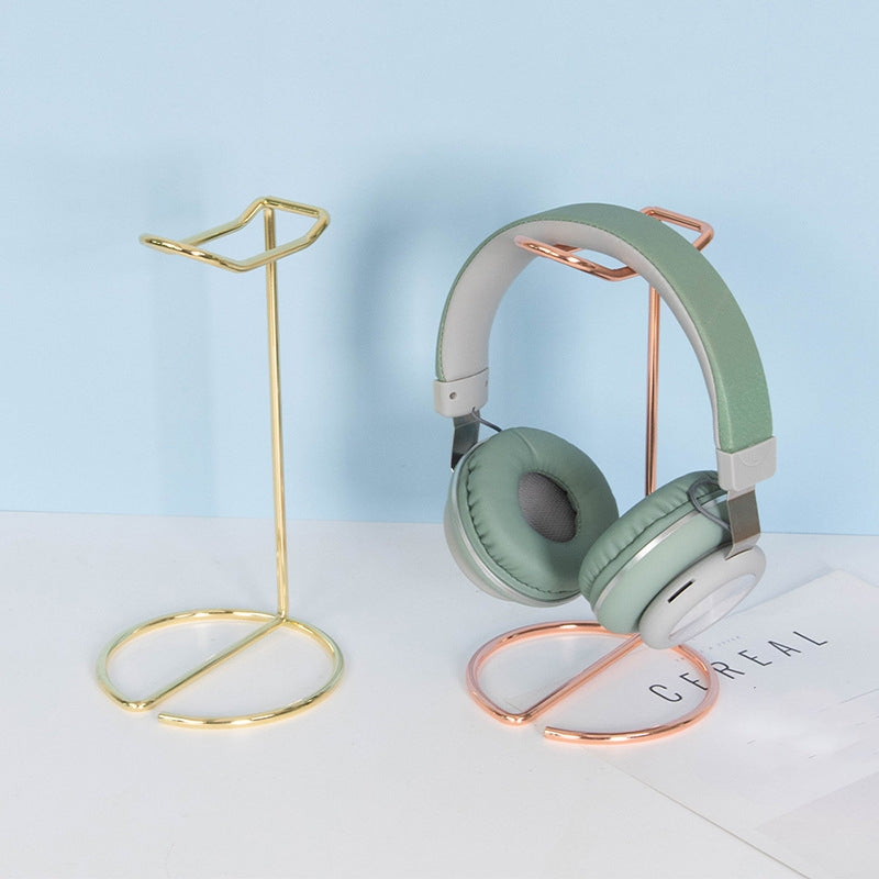 Support d'écouteur en métal de base pour ordinateur de bureau Rose Gold