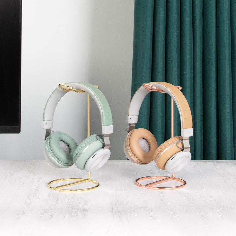 Support d'écouteur en métal de base pour ordinateur de bureau Rose Gold