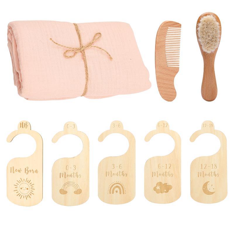 Bébé Born Gift Set Laine Brosse Bébé Skin-friendly Serviette de bain Bébé Un mois Un siècle Cent