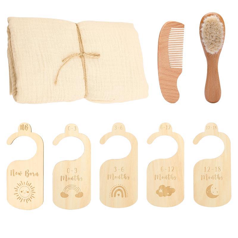 Bébé Born Gift Set Laine Brosse Bébé Skin-friendly Serviette de bain Bébé Un mois Un siècle Cent