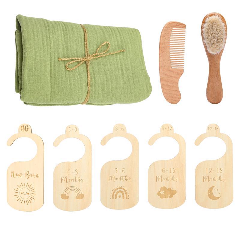 Bébé Born Gift Set Laine Brosse Bébé Skin-friendly Serviette de bain Bébé Un mois Un siècle Cent