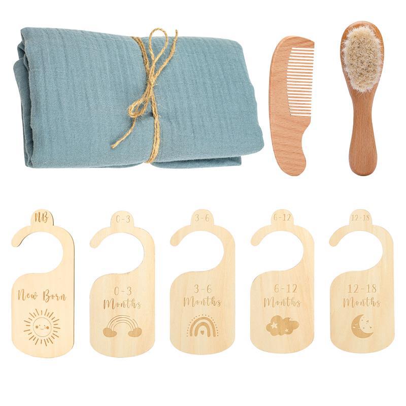 Bébé Born Gift Set Laine Brosse Bébé Skin-friendly Serviette de bain Bébé Un mois Un siècle Cent