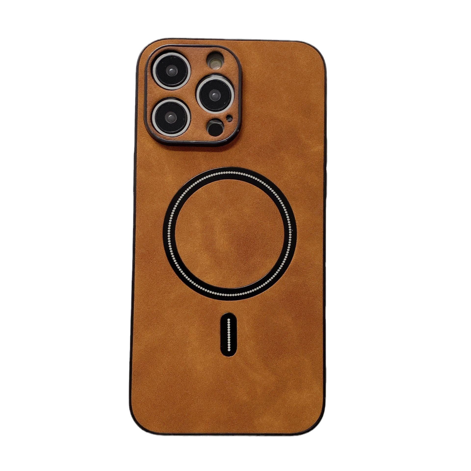 Iphone15pro Magnetic Lambskin Couverture de protection tout compris