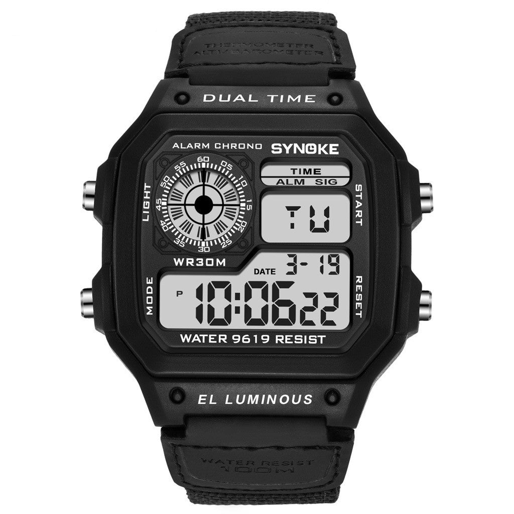 Rétro Montre électronique Lumineux Imperméable Sports Montres Homme