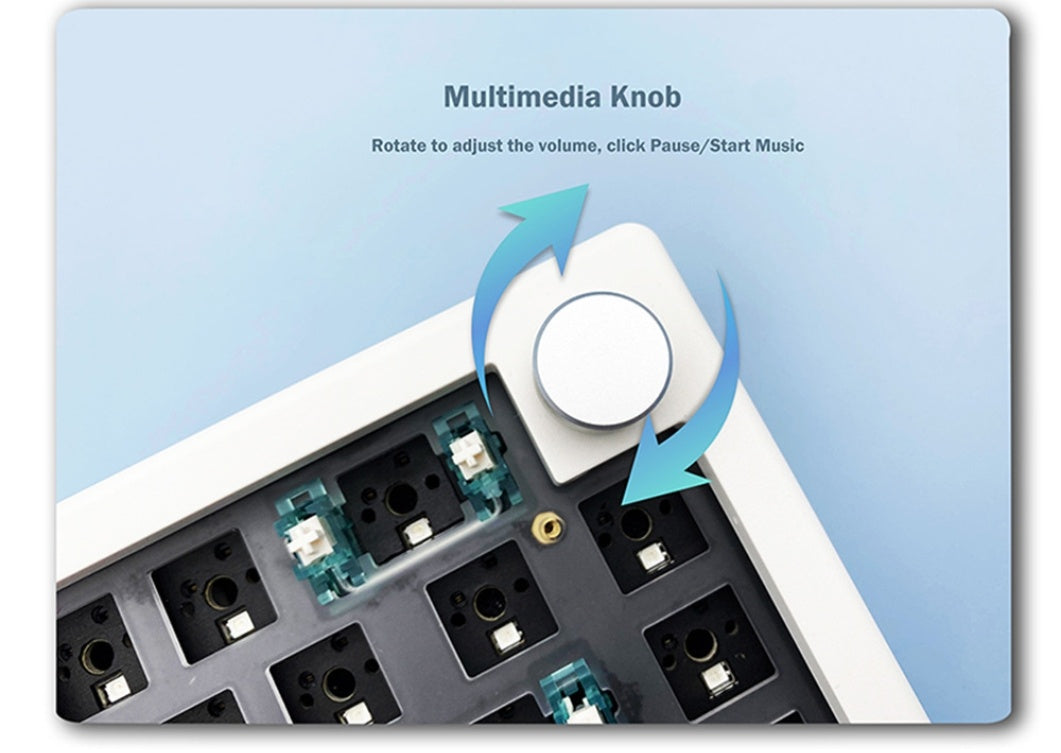 Bricolage personnalisé trois modèles avec prise de support de Knob RGB Kit de clavier mécanique rétroéclairé