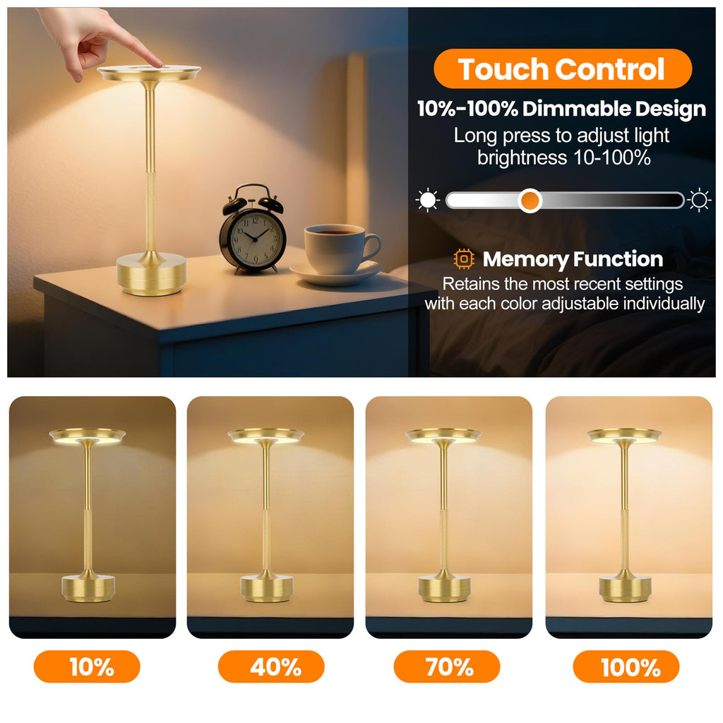 Lampe de table rechargeable sans fil 2pcs