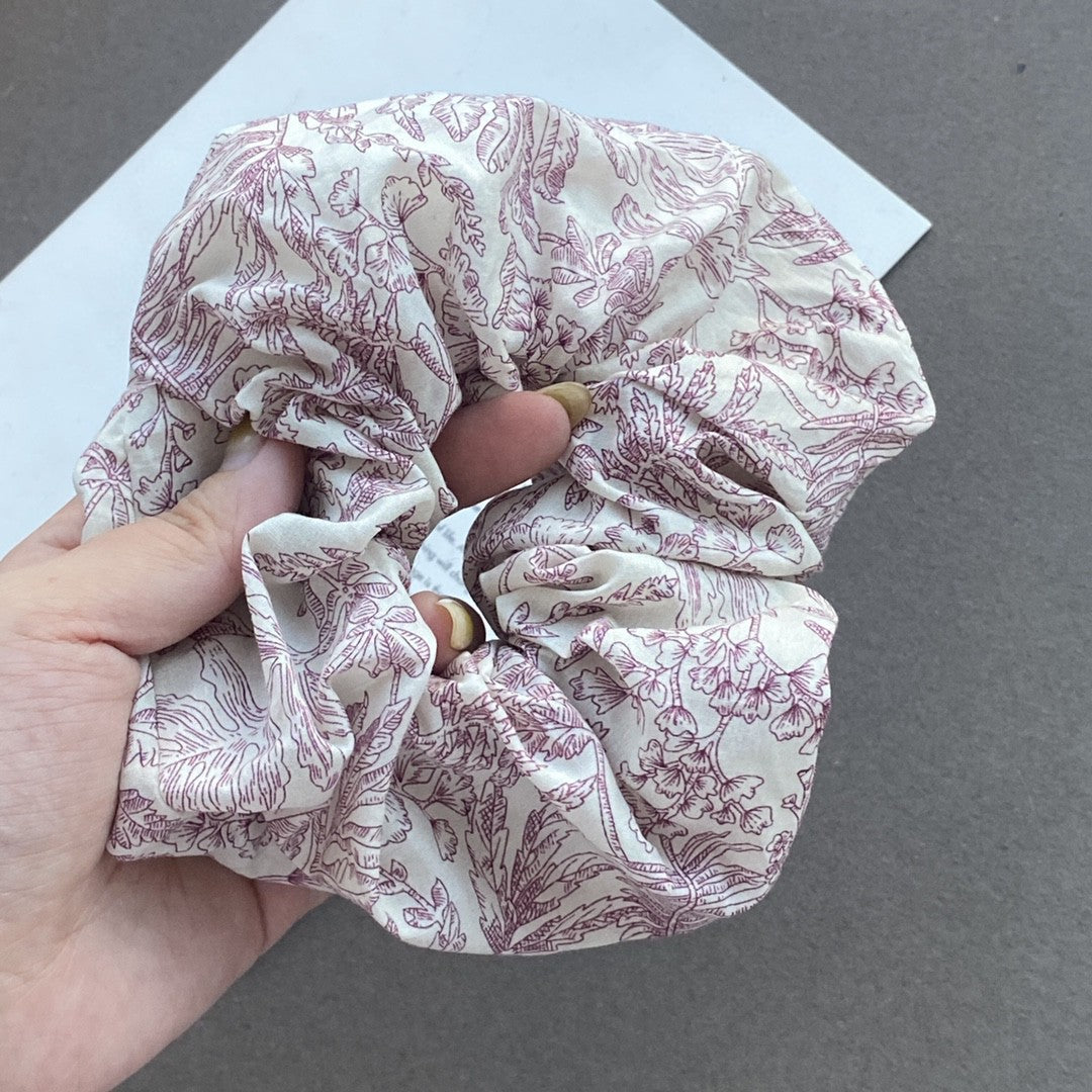 Sketch Aquarelle Grande Anneau Intestine Cotton Imprimer Floral Vintage Girl