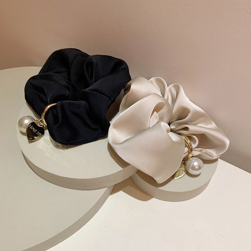 Simple Solid Color High Quality Texture Elegant Low Bun Hairstyle Flower Hair Ring