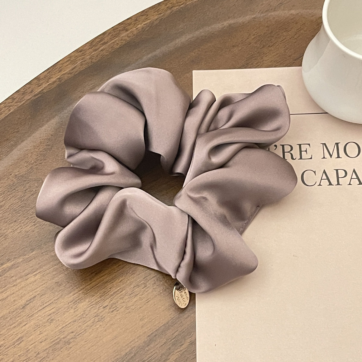 Large Simple Satin Hair Scrunchie