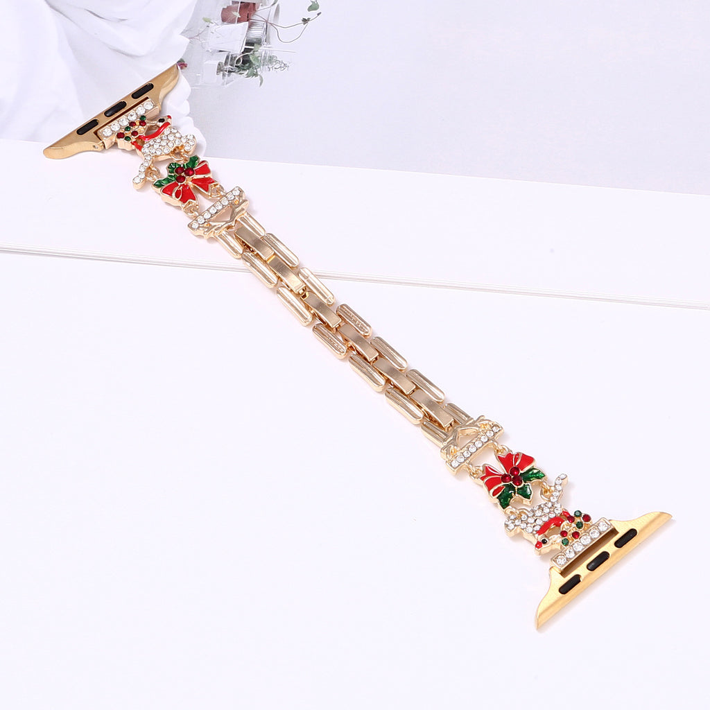 Bracelet de montre Decor de fête de Noël compatible avec les montres