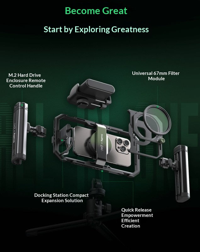 Universal Rabbit Cage Live Streaming Pro Extension Kit for Mobile Phones