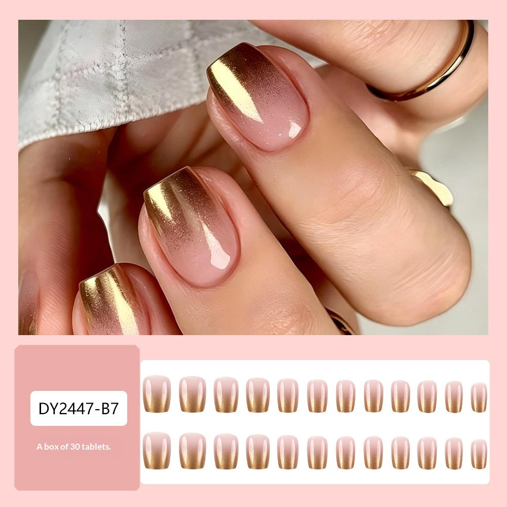 30 pièces de stickers à ongles acryliques gradués avec presse rectangulaire courte pour Nai simple