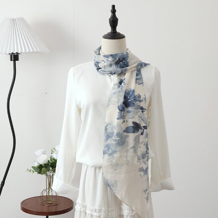 Vintage haut de gamme long ruban en soie écharpe Accessoire taille Bandes mode