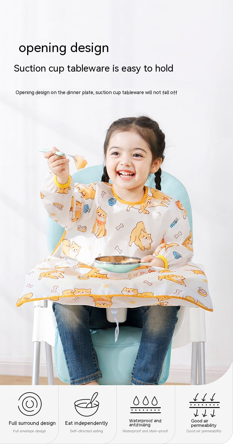 Chaise de salle à manger survêtements bébé mangeant de l'eau de bavoir et de la dirt résistant aux aliments pour bébés Tablier Detachab