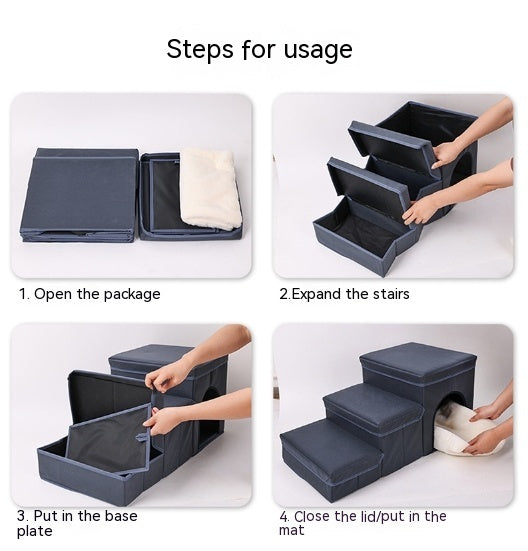 Chat Kennel Cage Multifonctionnel Dog Stairs Lit supérieur Canapé Puppy Escalade fournitures pour animaux de compagnie