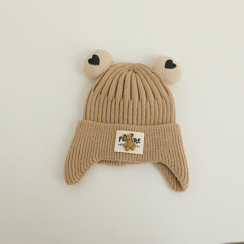 Casquette en laine pour ours chaud tricoté pour enfants
