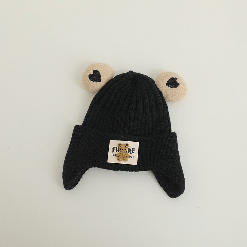 Casquette en laine pour ours chaud tricoté pour enfants