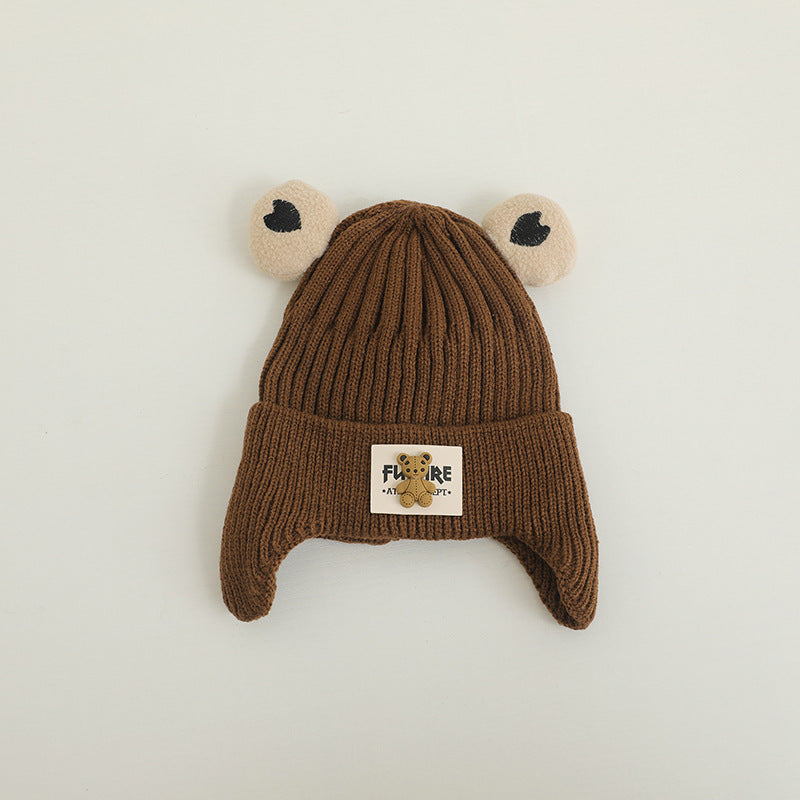 Casquette en laine pour ours chaud tricoté pour enfants