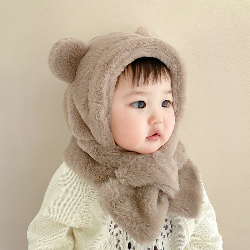 Chapeau de bébé ours avec écharpe