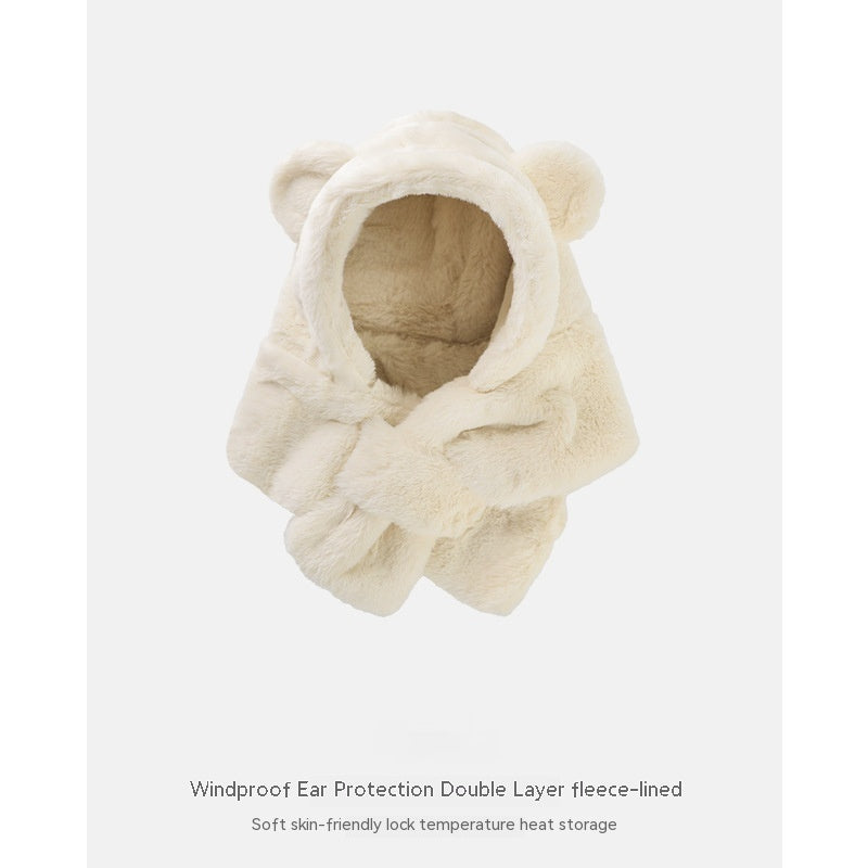 Chapeau de bébé ours avec écharpe