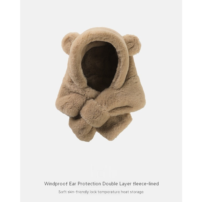 Chapeau de bébé ours avec écharpe