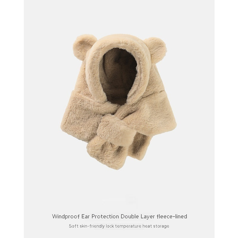 Chapeau de bébé ours avec écharpe
