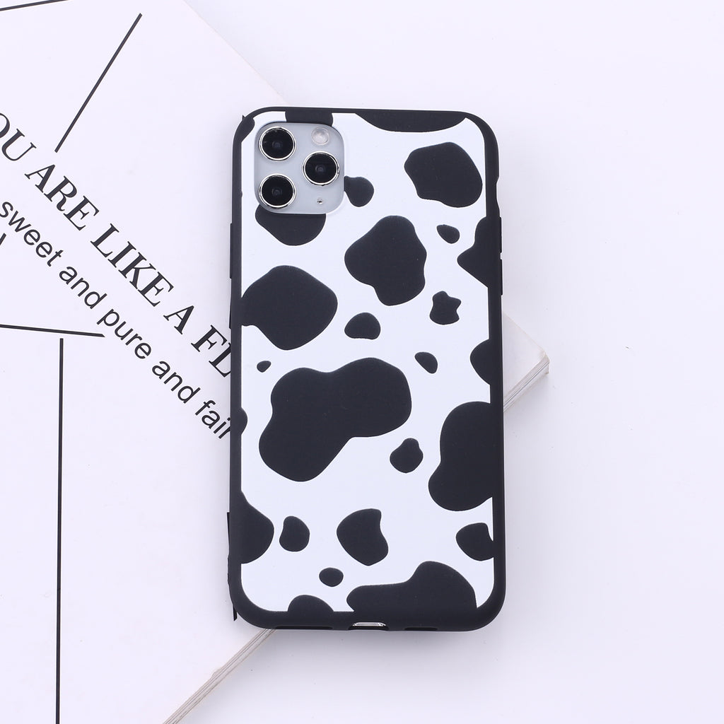 Black bordure vache taches téléphone mobile soft coquillage peinture