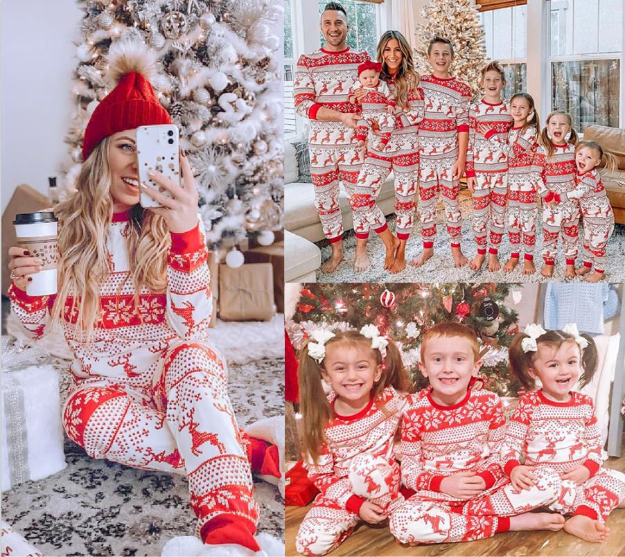 Coton Blend European and American Parent-child Clothing Maison Porter Noël Pajamas Automne