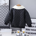Veste en cuir épais de garçon Lapel à manches longues