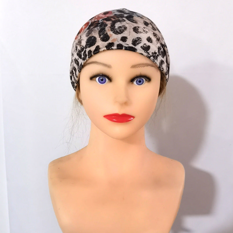 Laver de mode femme européenne et américaine Leopard Print Accessoires cheveux à large bord